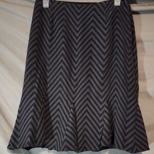 Alfani Black and Gray Chevron A-Line Skirt